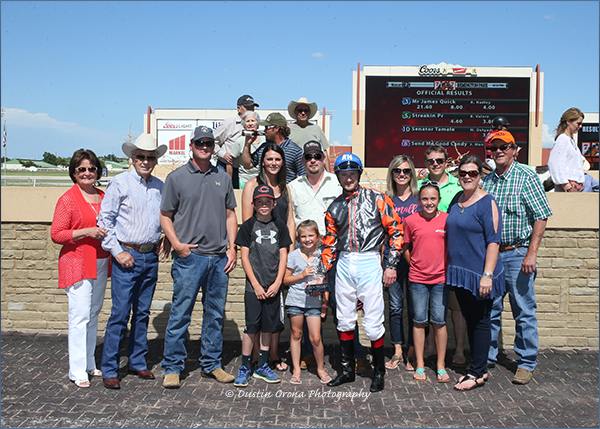 Hall of Fame Trainer Presents Trophy to the winning connections of Mr James Quick. © Dustin Orona Photography Hall of Fame Trainer Presents Trophy to the winning connections of Mr James Quick. © Dustin Orona Photography